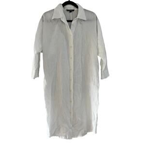 Lauren Ralph Lauren White Linen Shirt Dress Beach Cover Up Tunic Size 8